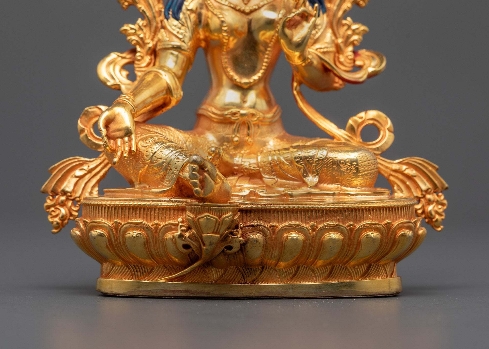 Green Tara Statue Machine-Made | Traditional Nepalese Sculpture