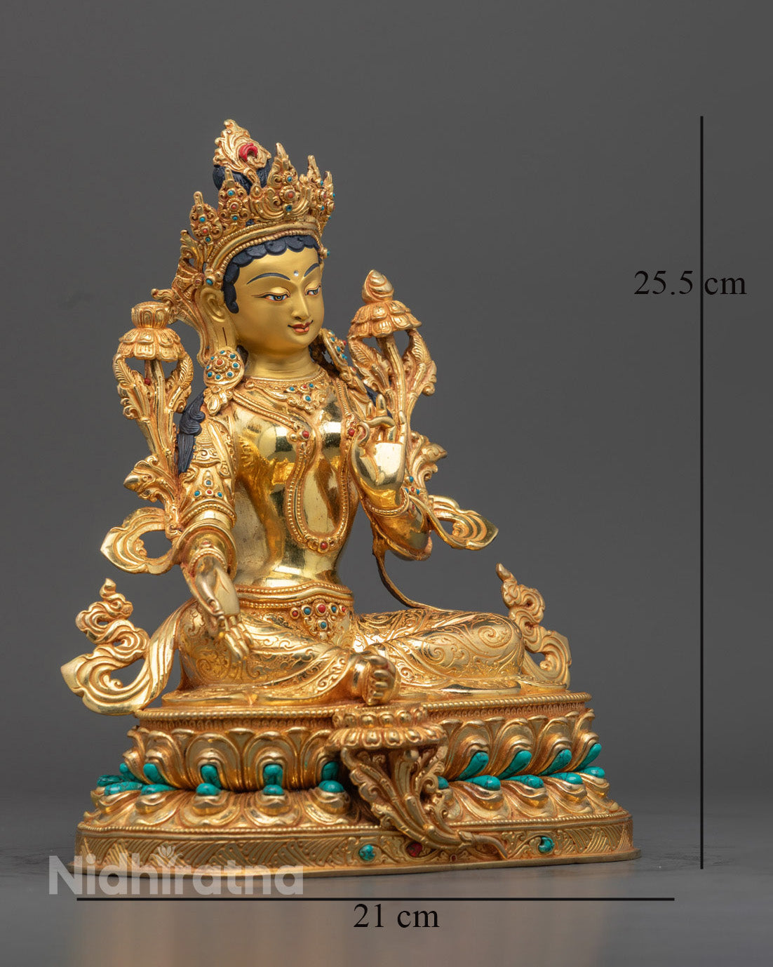 Buddhist Green Tara Statue | Nepalese Hand-Carved Art