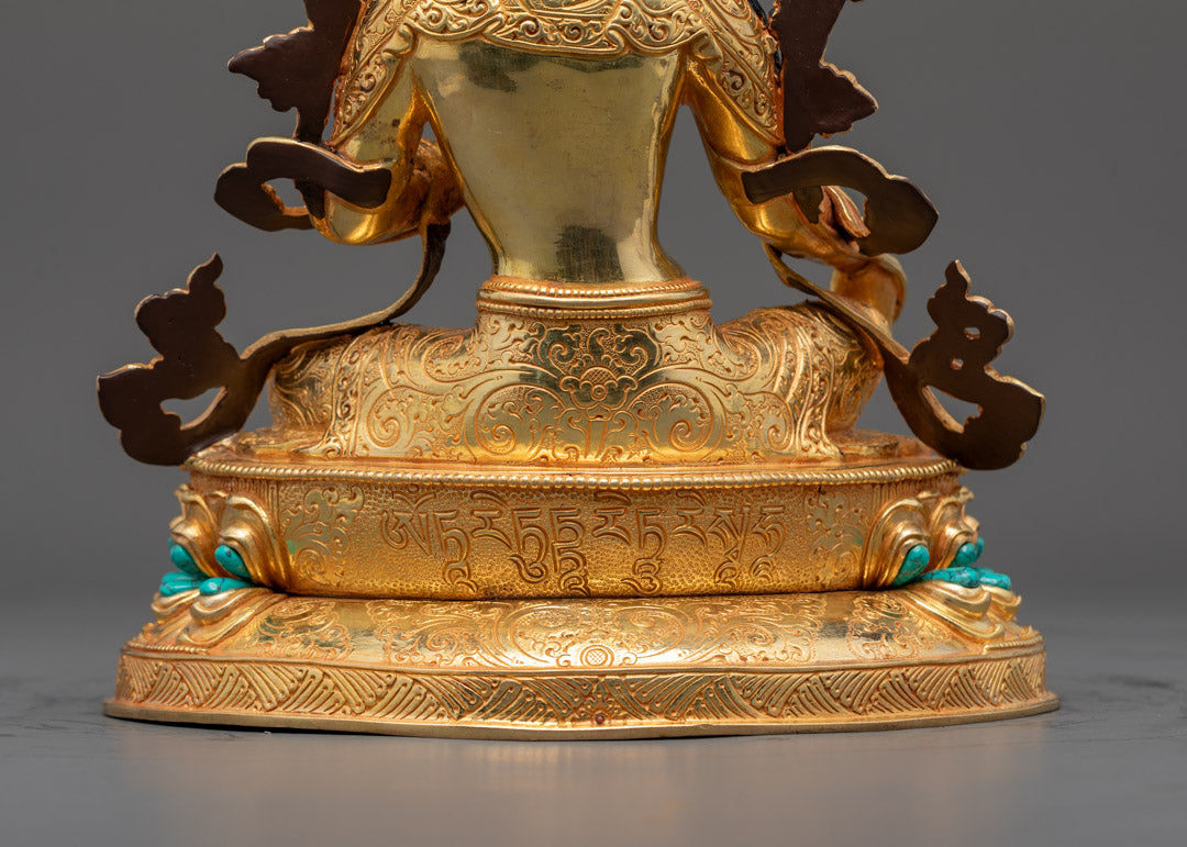 Buddhist Green Tara Statue | Nepalese Hand-Carved Art