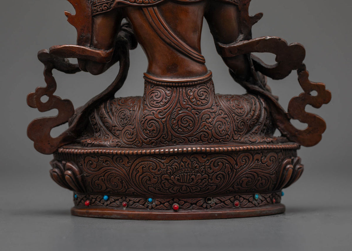 Oxidized Green Tara Statue: Perfect for Meditation