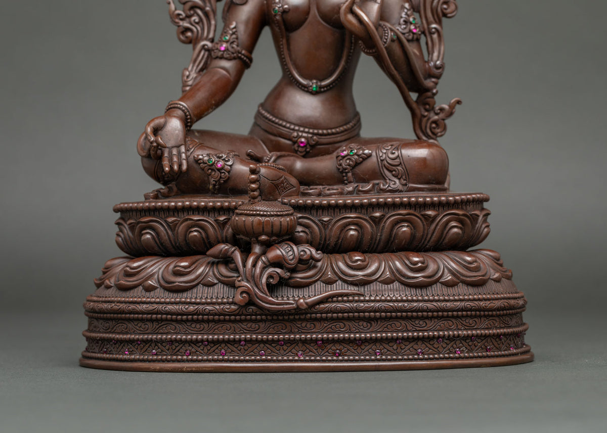 Tibetan Green Tara Statue for Meditation | Authentic Newari Craft