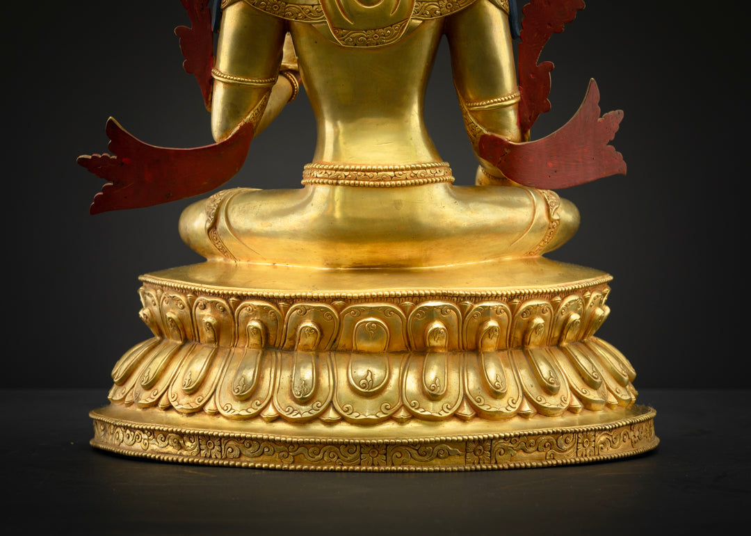 Green Tara Statue | Buddhist Hand-Carved Art