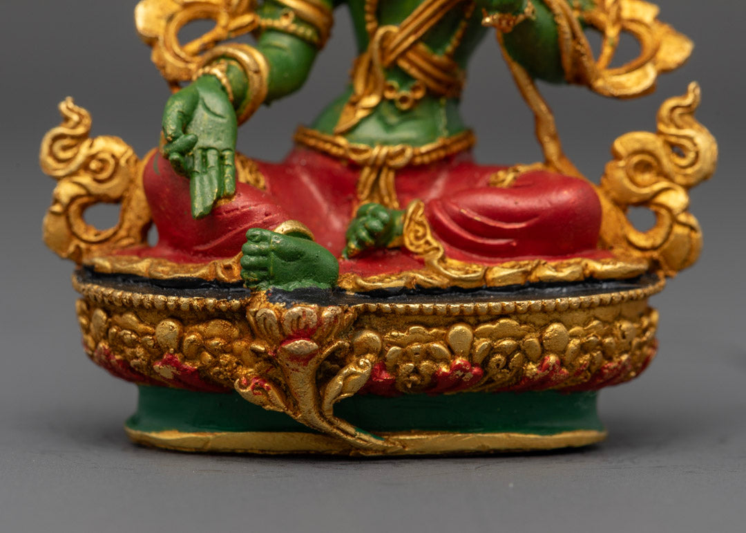 Finely Hand-Painted Green Tara Statue | Himalayan Buddhist Art