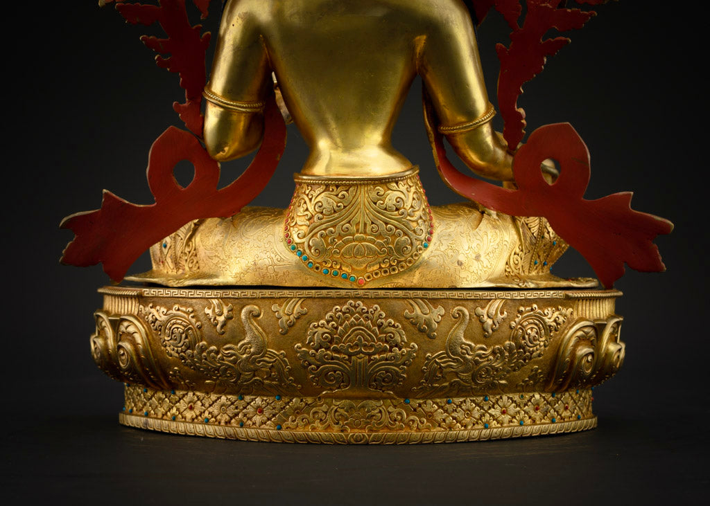 Buddhist Green Tara Mantra Statue: Handcrafted Tara Sculpture