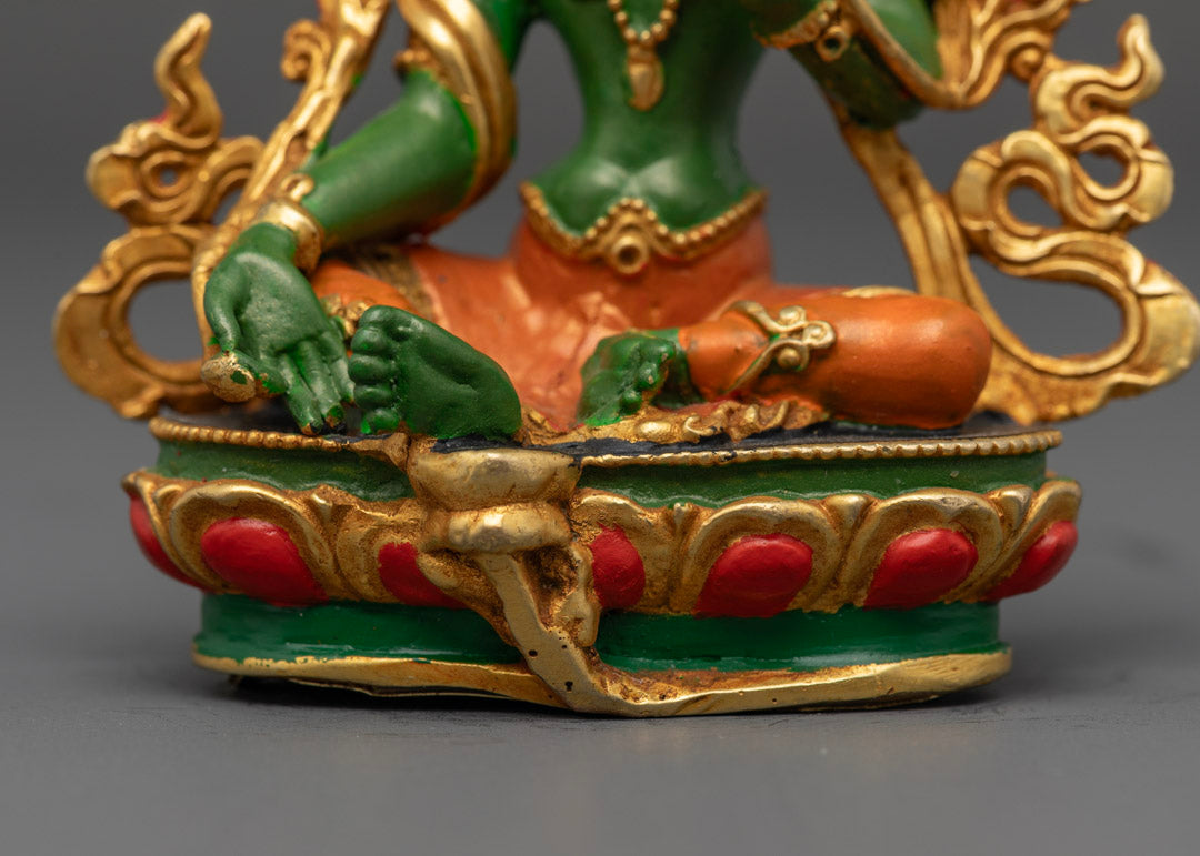 Green Colored Green Tara Statue | Buddhist Sculpture