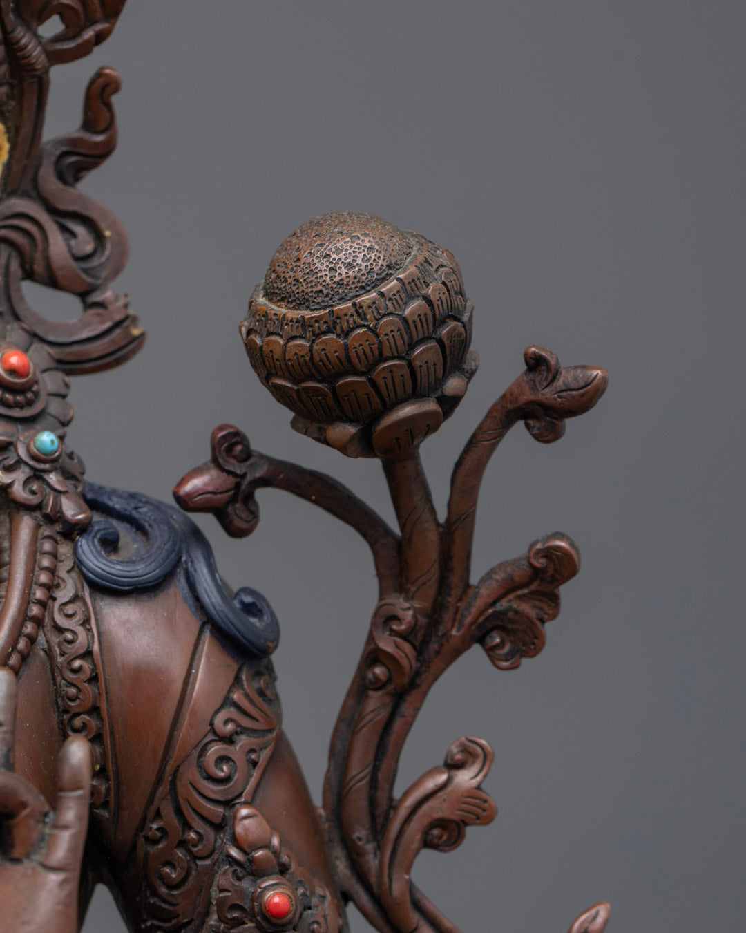 Handcrafted Oxidized Green Tara Statue | Traditional Himalayan Craft