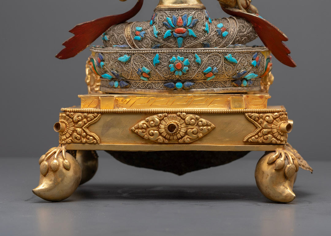 Green Tara Sculpture | Gold Body Buddhist Goddess