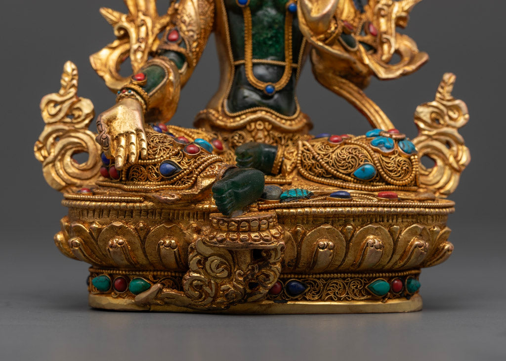 Green Stone Arya Tara Statue | Mother Tara