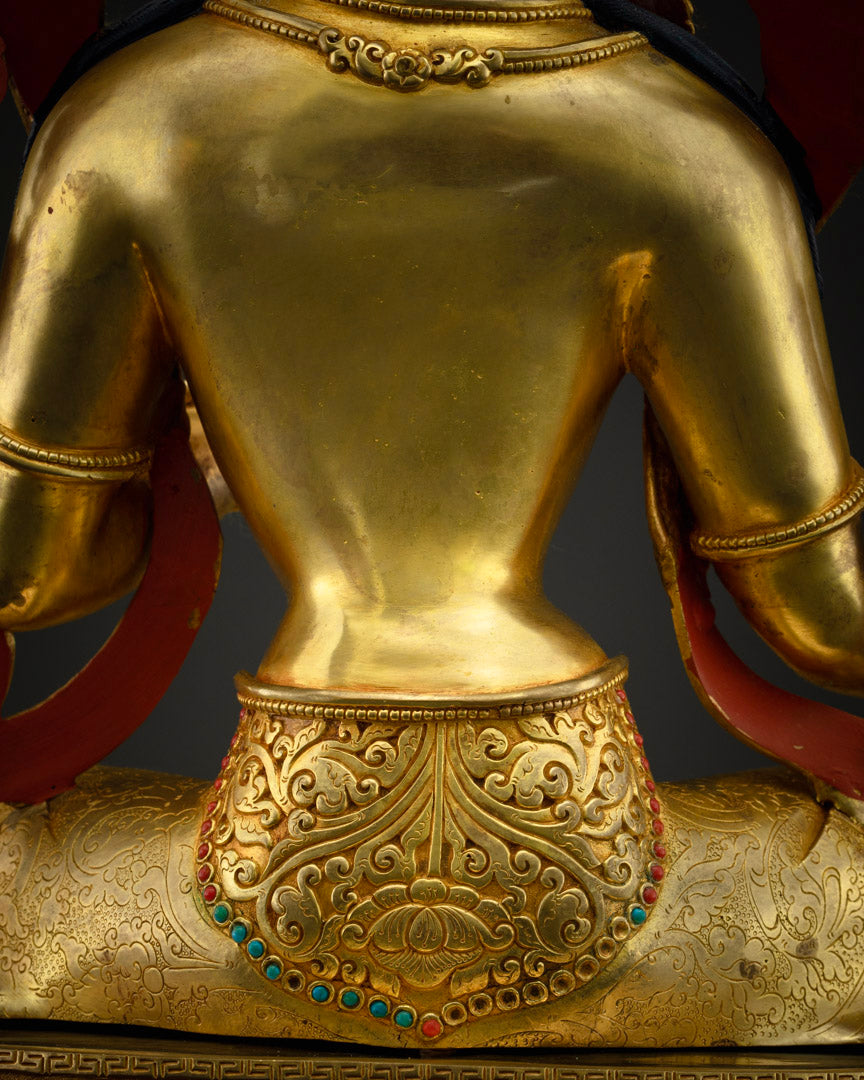 Buddhist Green Tara Mantra Statue: Handcrafted Tara Sculpture