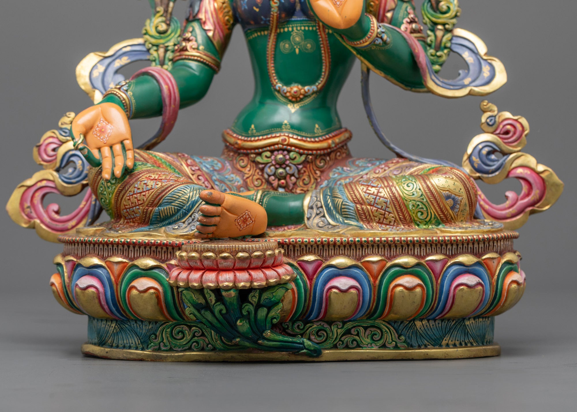 Premium Green Tara Statue for Spiritual Wellness and Fear Removal