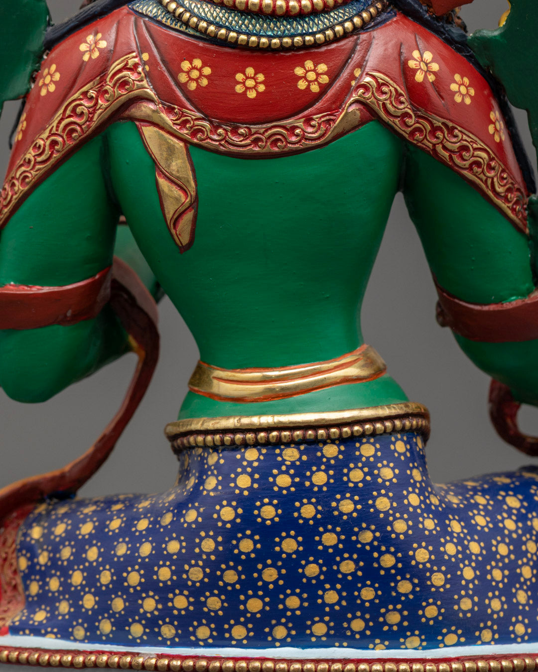 Beautifully Colored Green Tara Statue