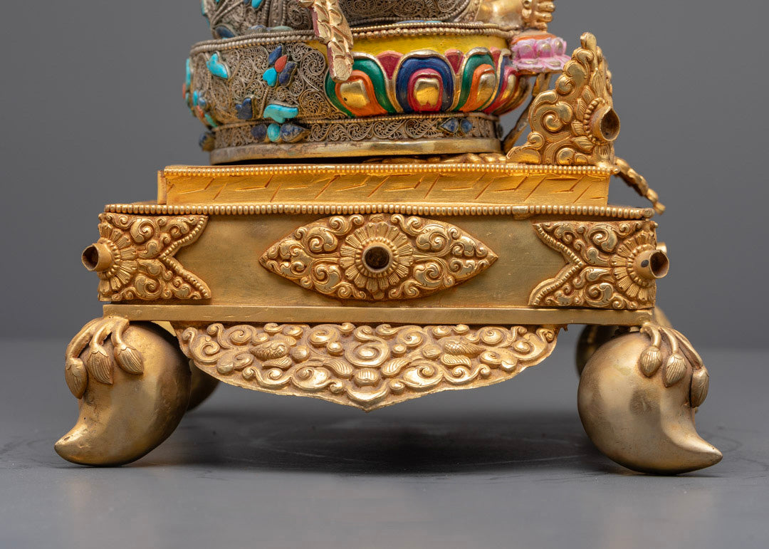 Green Tara Sculpture | Gold Body Buddhist Goddess