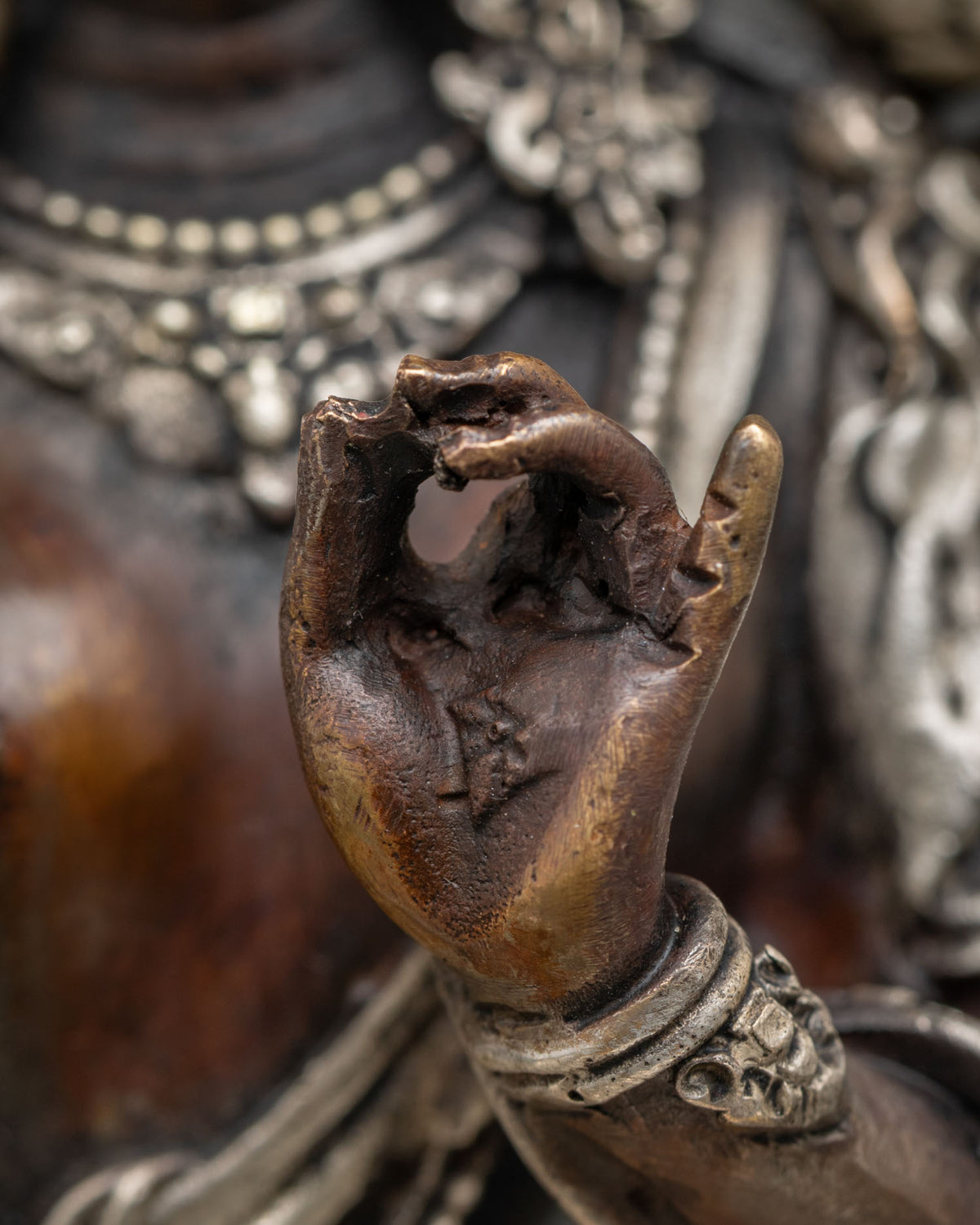Green Tara Copper Statue In Oxidized Finish | Tibetan Buddhist Figurine