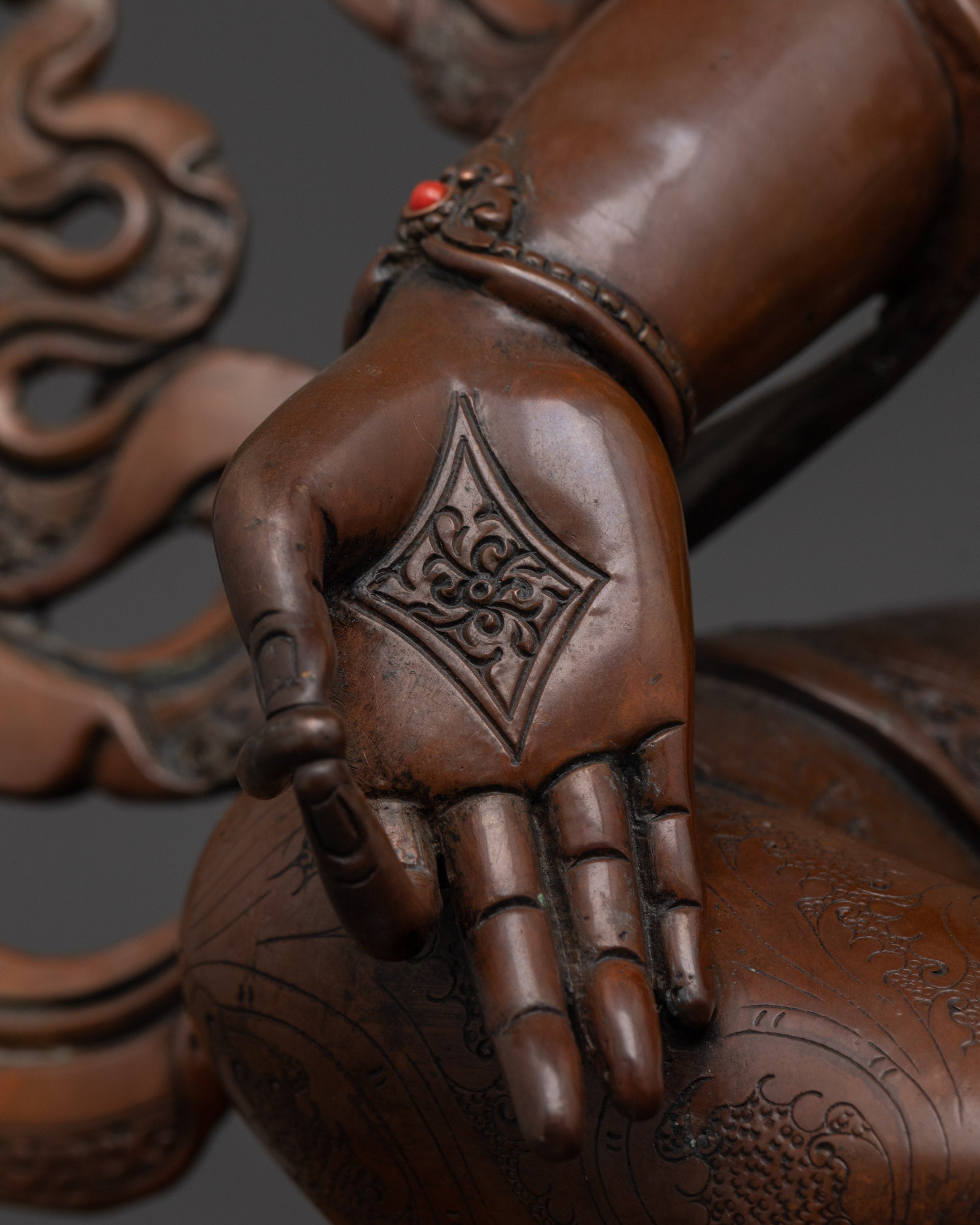 Buddhist Green Tara Statue | Artisan-Oxidized Copper Sculpture