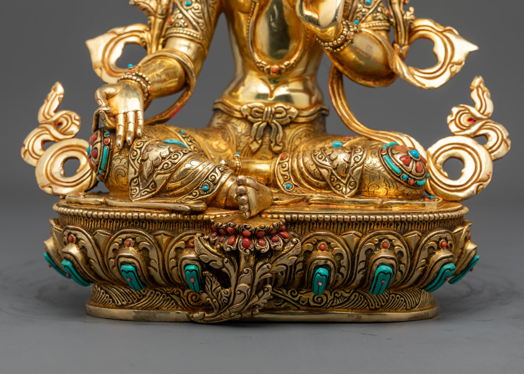 Green Tara Statue | Handmade Tibetan Art for Spiritual Practice