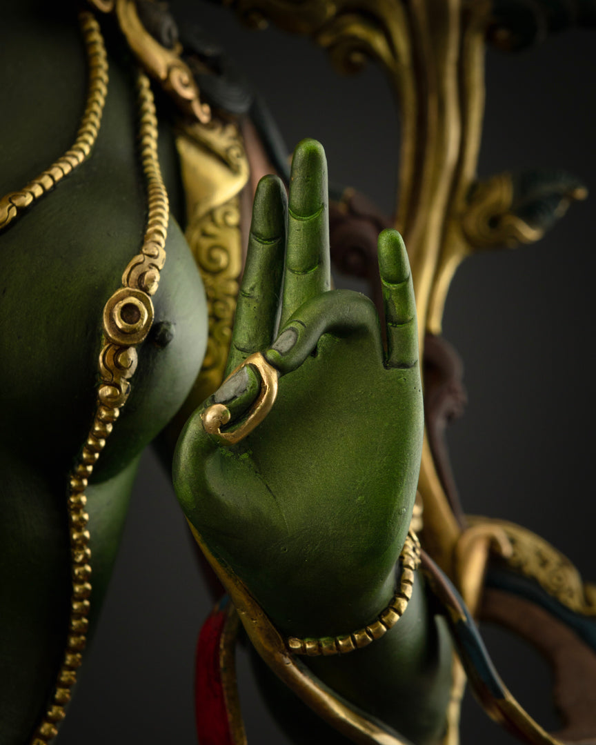 Buddhist Green Tara Statue | Handmade Tara Statue