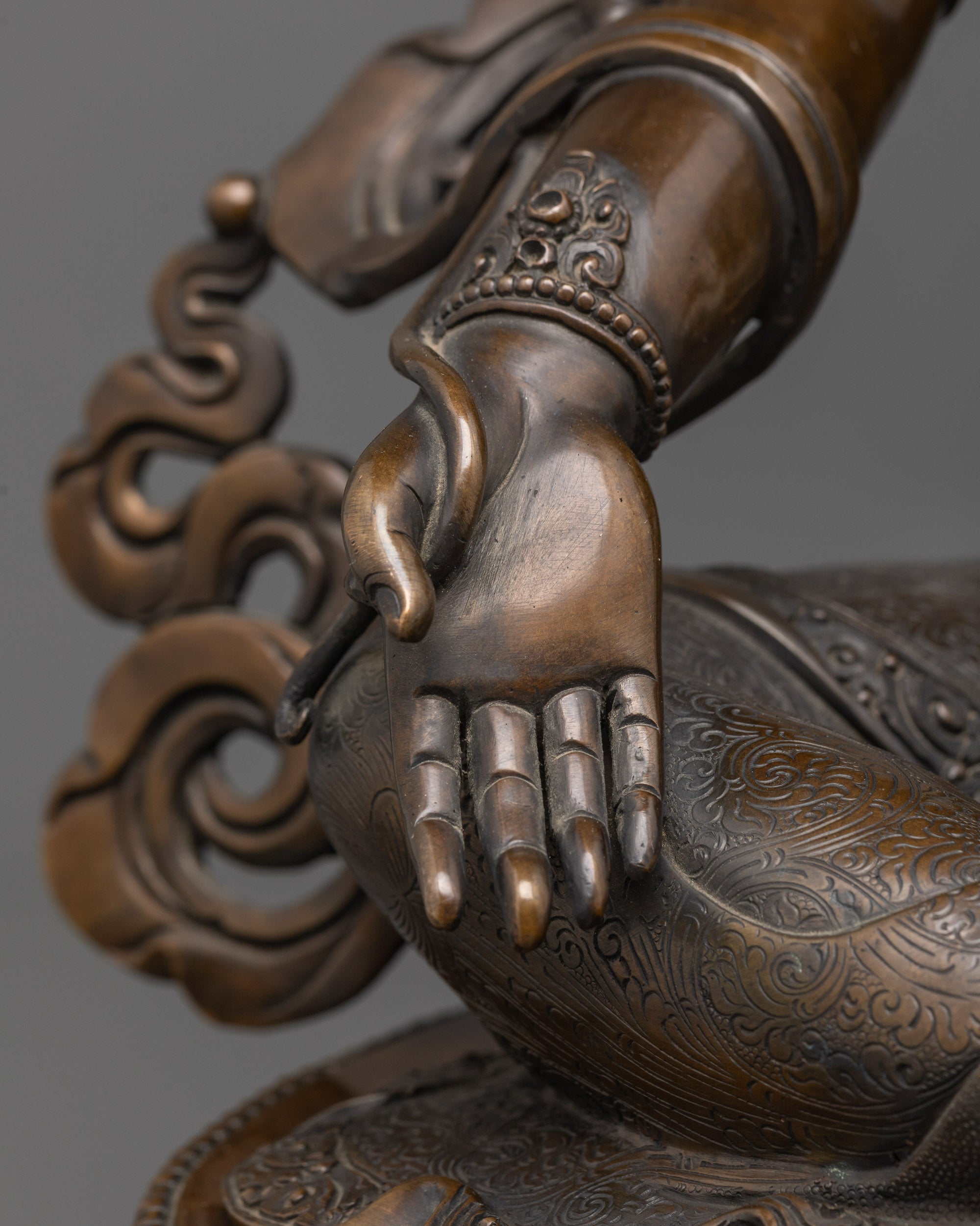 Beautiful Green Tara Statue | Oxidized Copper Buddhist Deity for Altar