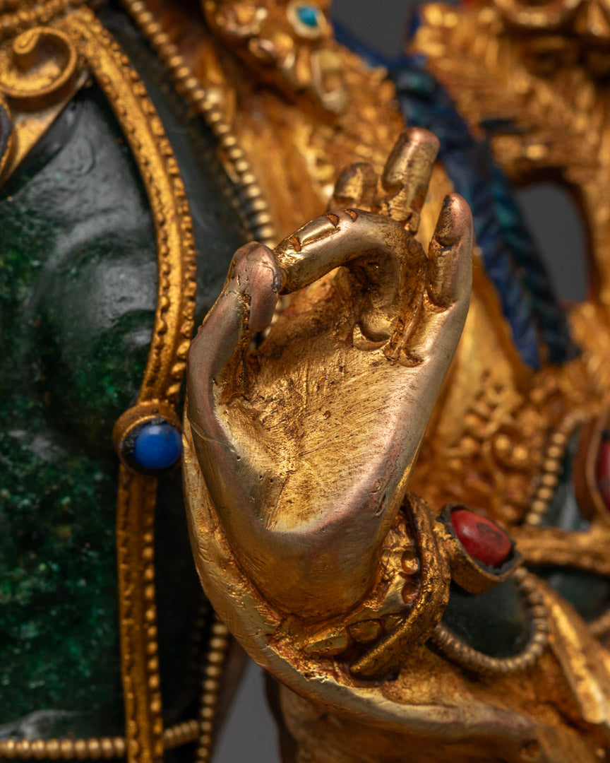 Green Stone Arya Tara Statue | Mother Tara