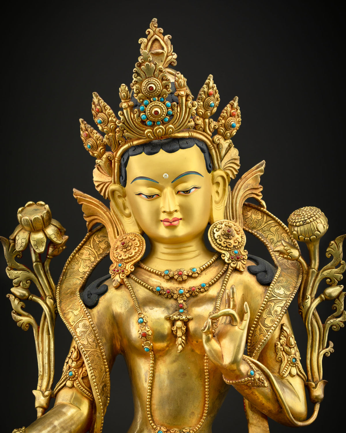 Masterpiece Buddhist Green Tara Statue | Tibetan Art Statue