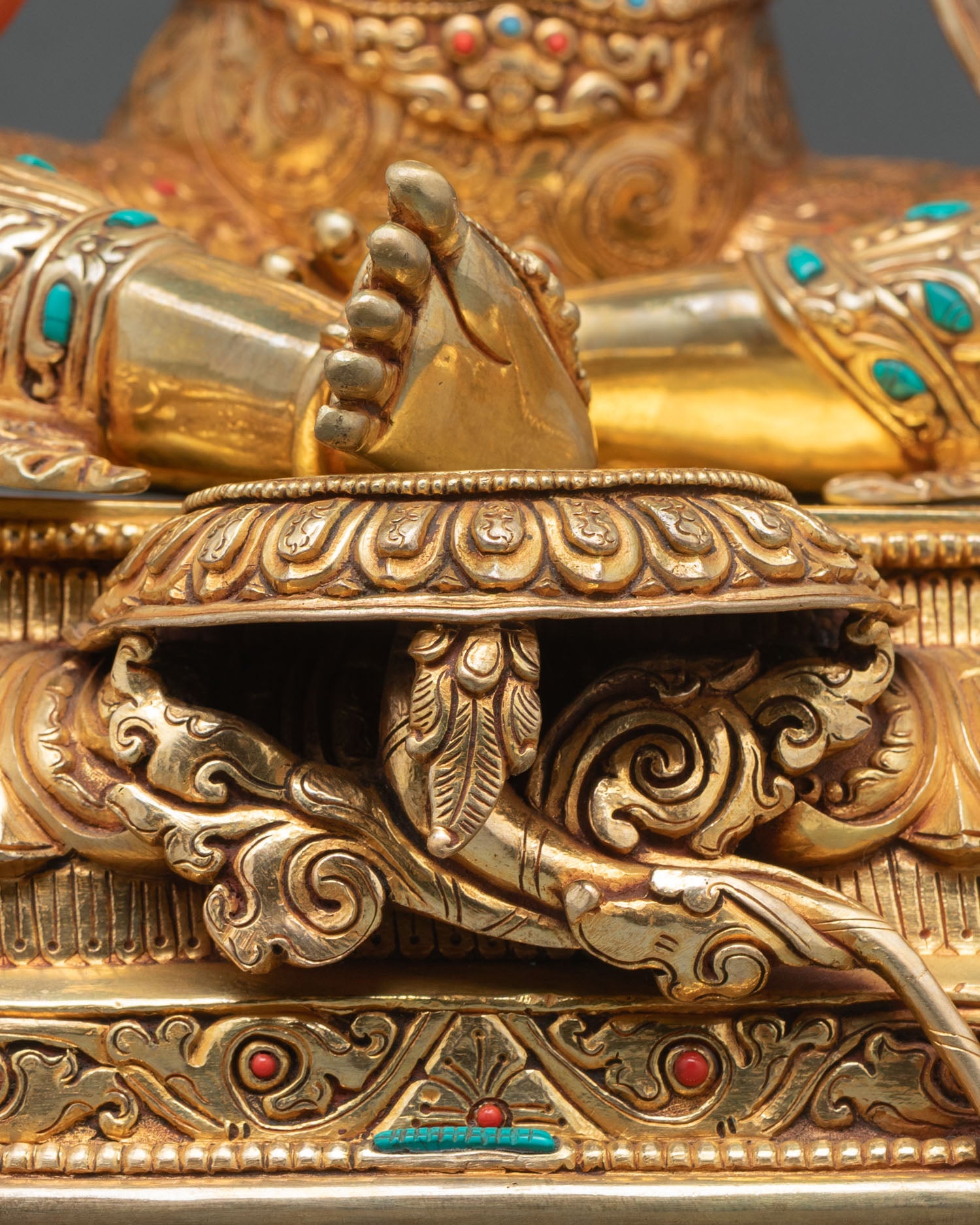 Green Tara Statue | Gold Finish Himalayan Artwork