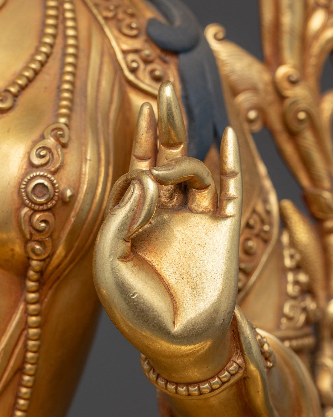 Beautifully Hand-Carved Green Tara Statue