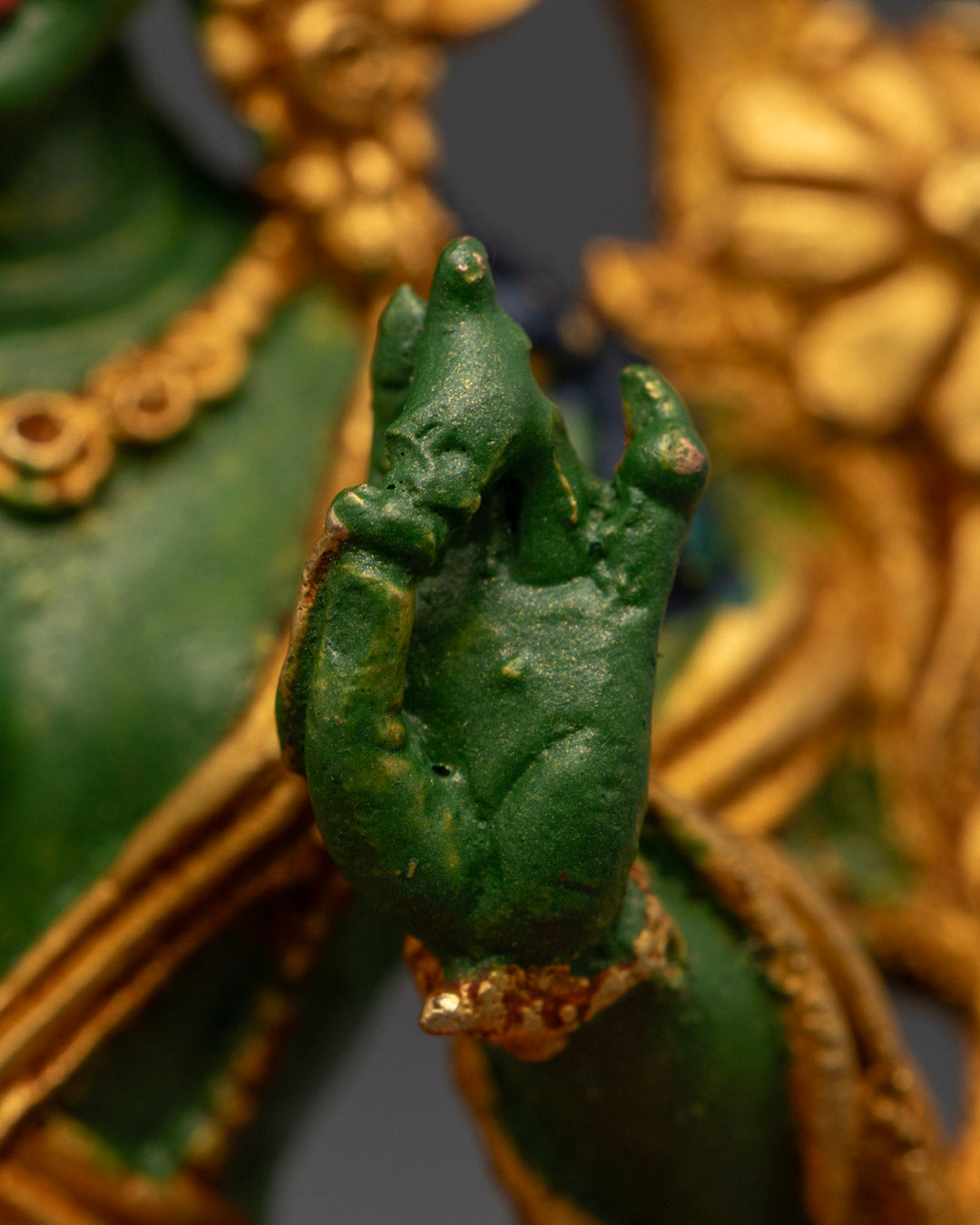 Finely Hand-Painted Green Tara Statue | Himalayan Buddhist Art
