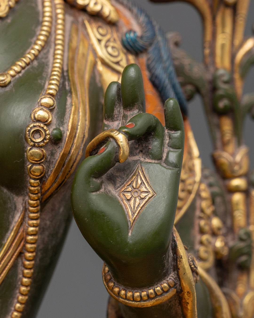 Colored Green Tara Statue | Mother Green Tara Sculpture