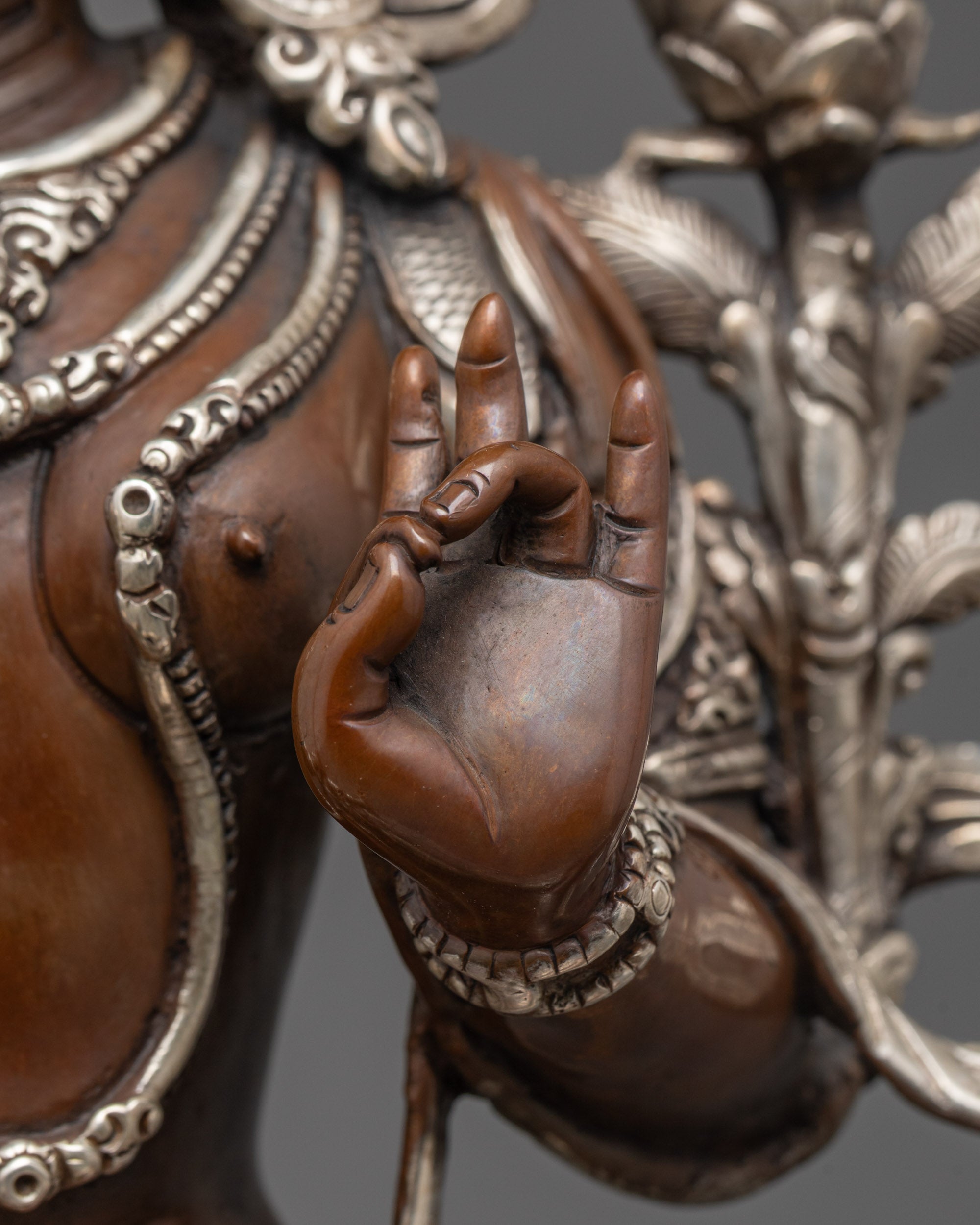 Sacred Green Tara Statue | Oxidized Buddhist Goddess Idol
