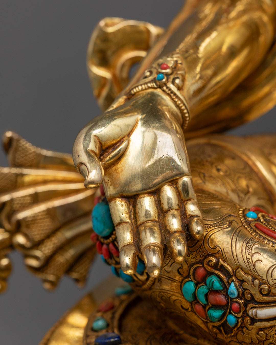 Beautifully Hand-carved Green Tara Sculpture