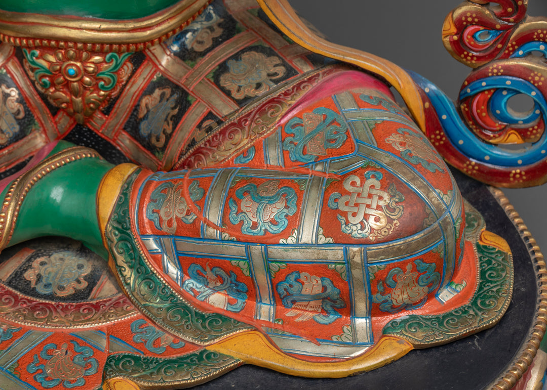 Colored Green Tara Statue: Symbol of Buddhist Compassion