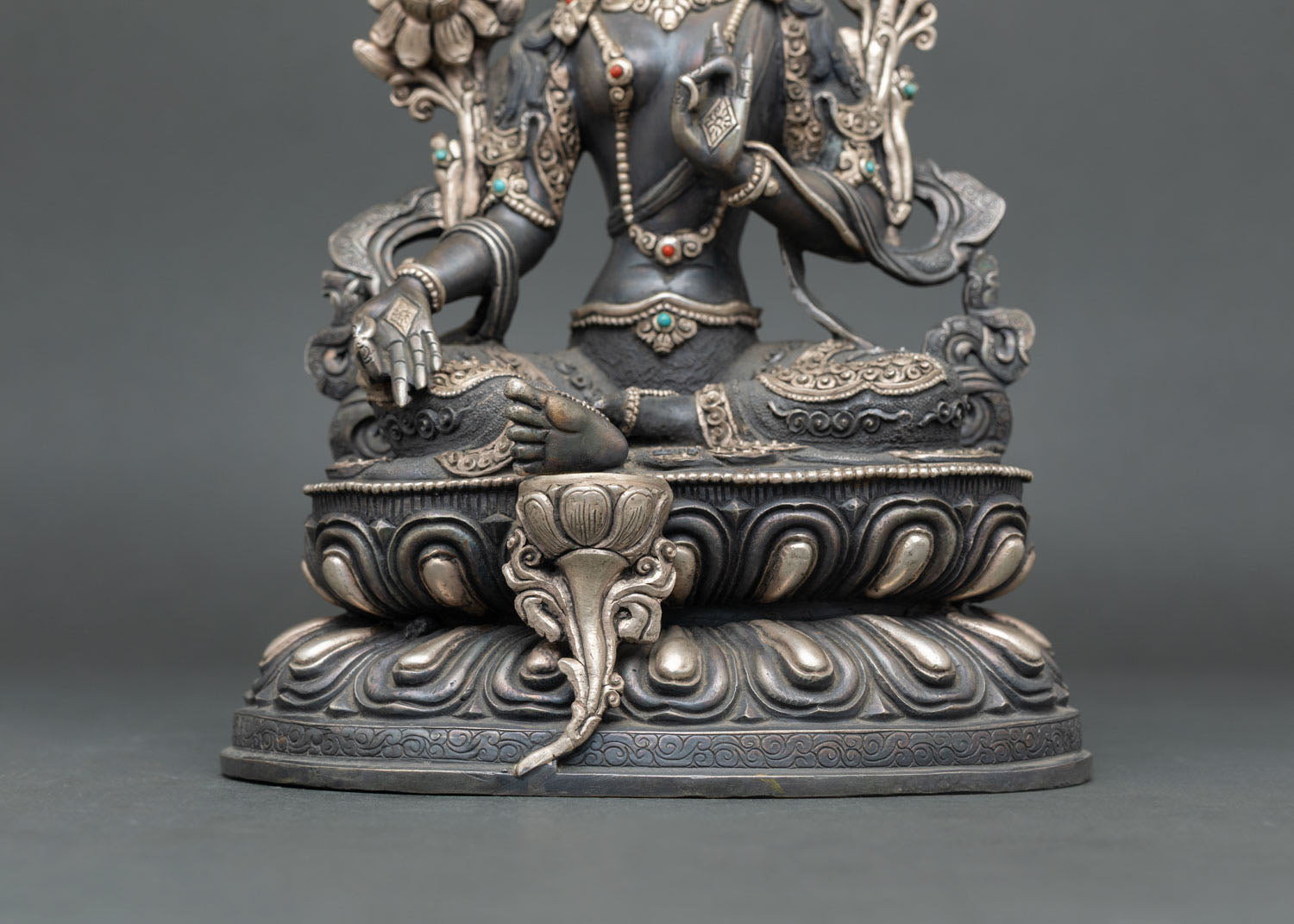 Oxidized Copper Green Tara Statue | Tibetan Artwork