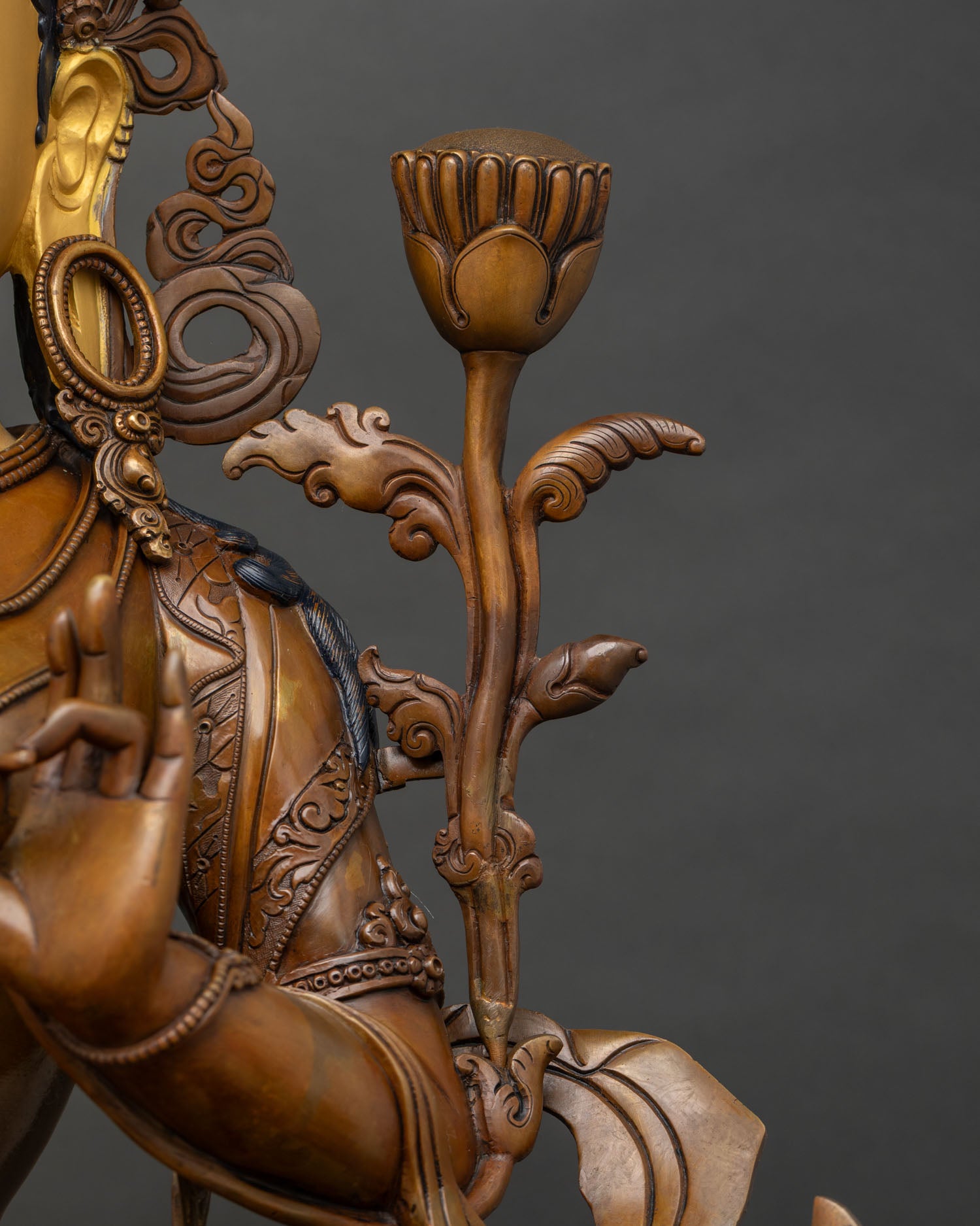 Green Tara Oxidized Statue | 28" Life-Size Buddhist Goddess Idol