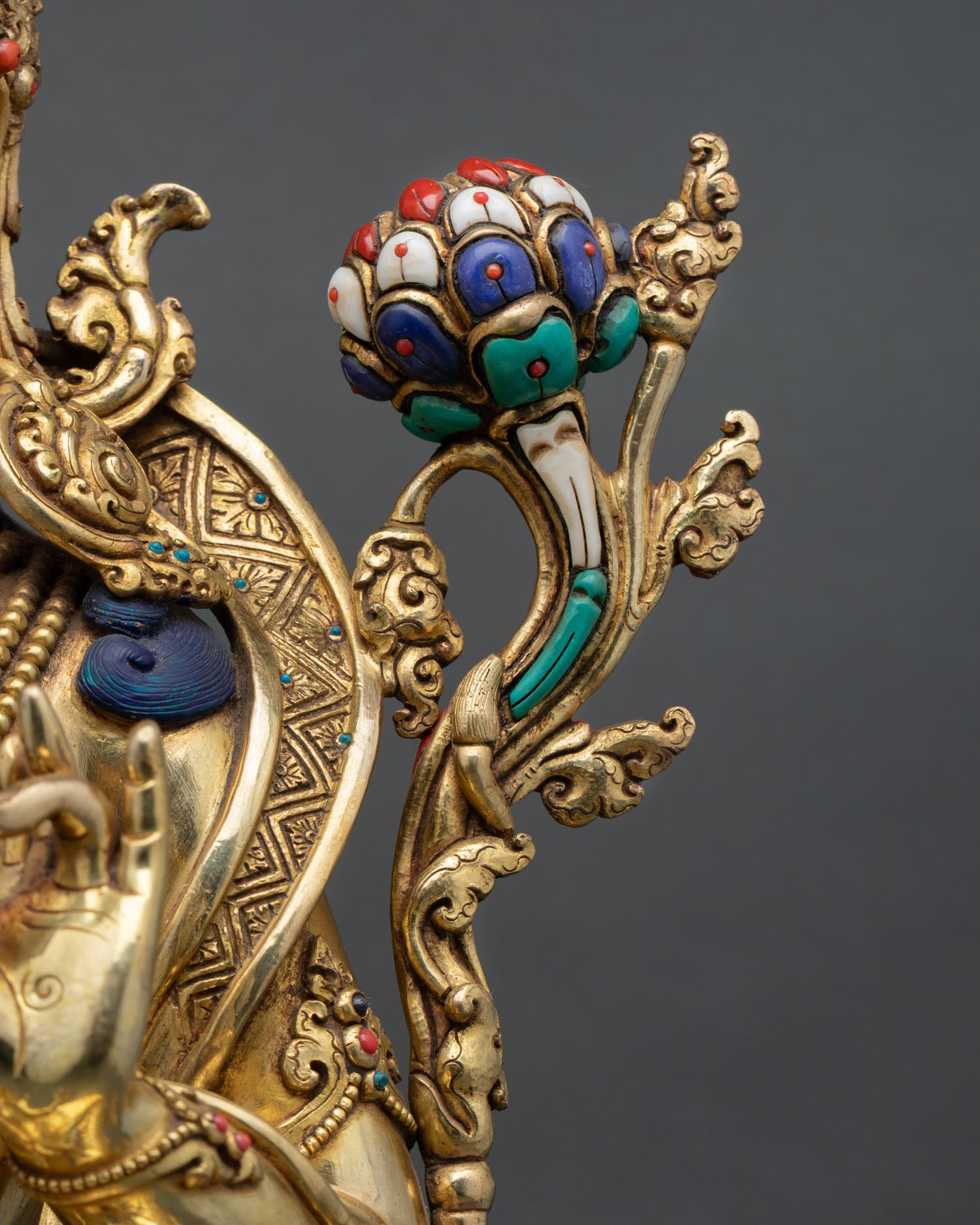 Blessed Green Tara | 24K Gold Gilded Copper Sculpture