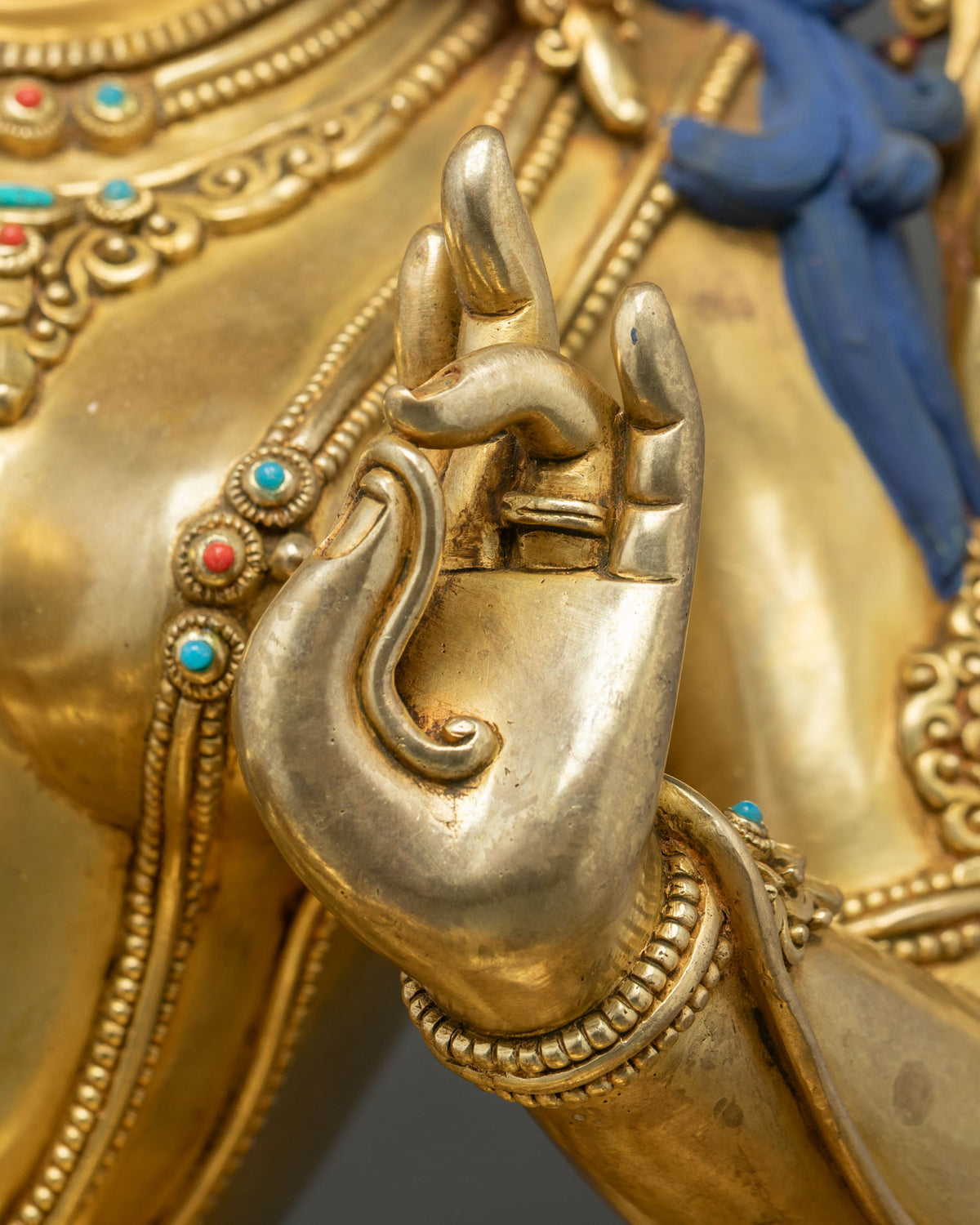 Enthroned Green Tara Statue | 29-Inche Tall Handmade Buddhist Figurine