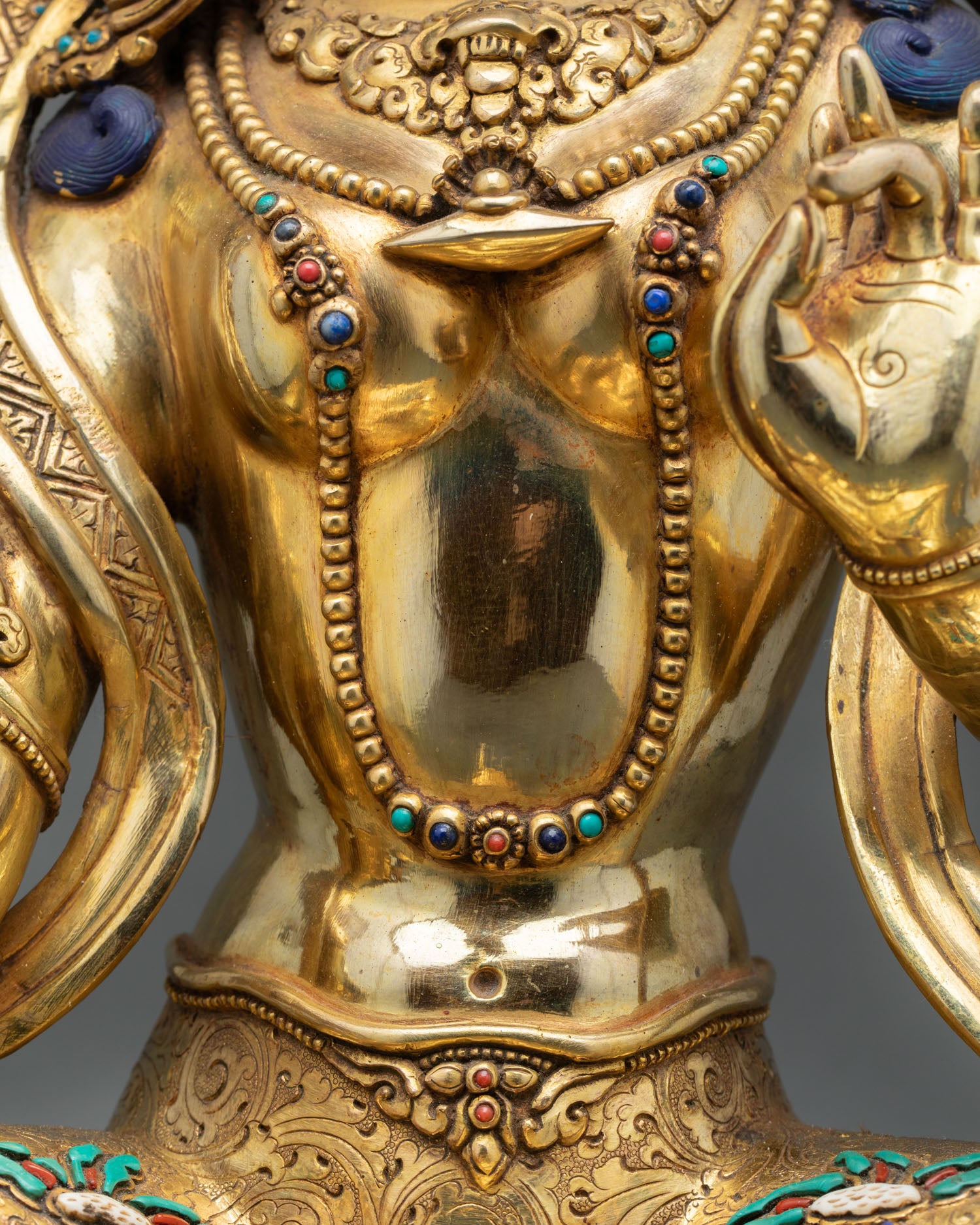 Blessed Green Tara | 24K Gold Gilded Copper Sculpture