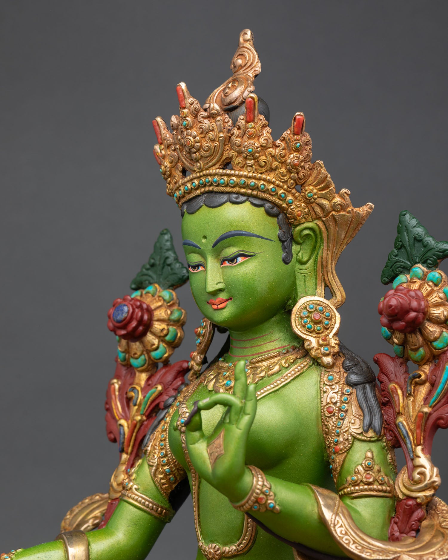 Green Tara Statue | Traditional Nepalese Craftsmanship