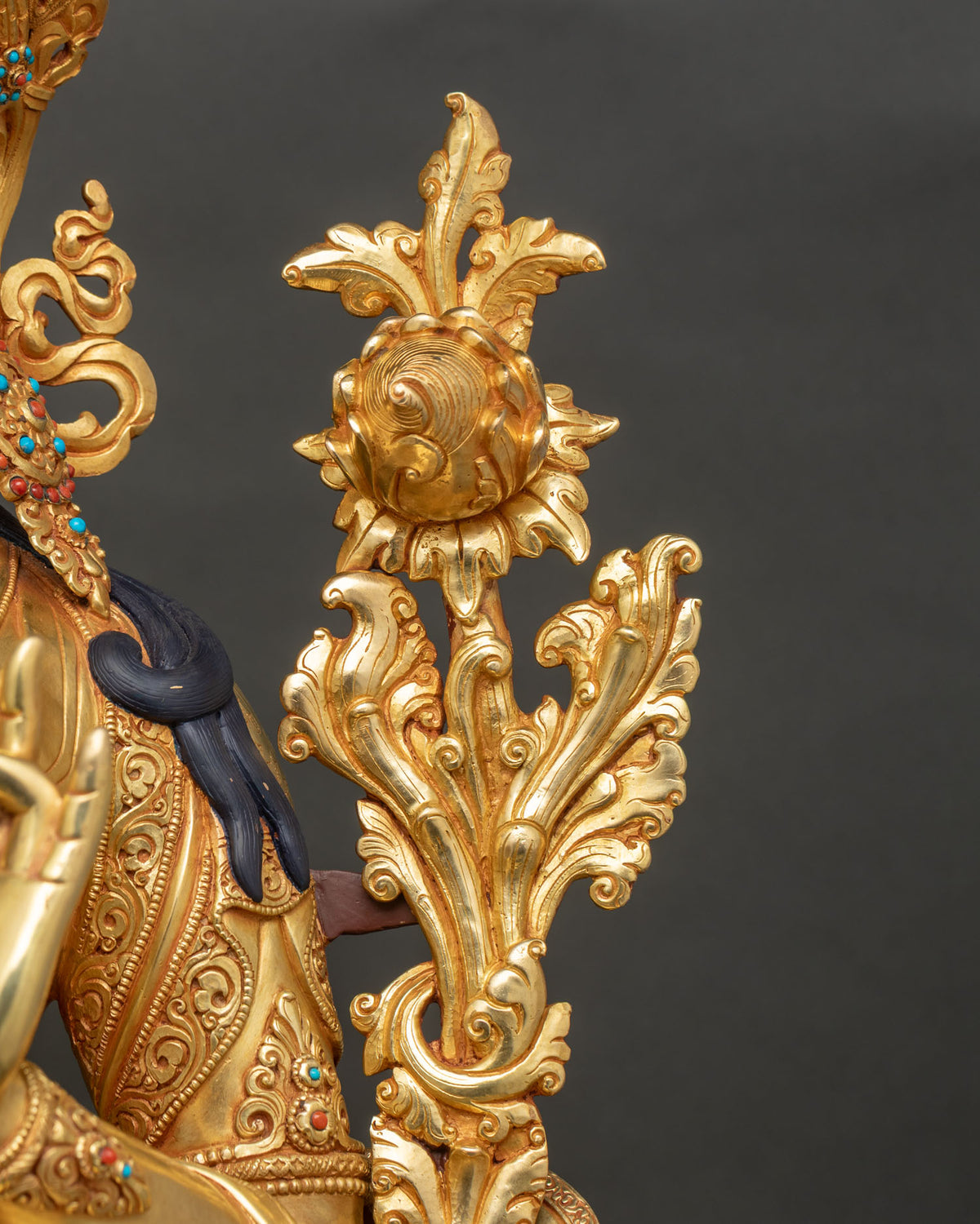 Green Tara Statue (75cm) | Fully Gold Fire-Gilded Buddhist Sculpture