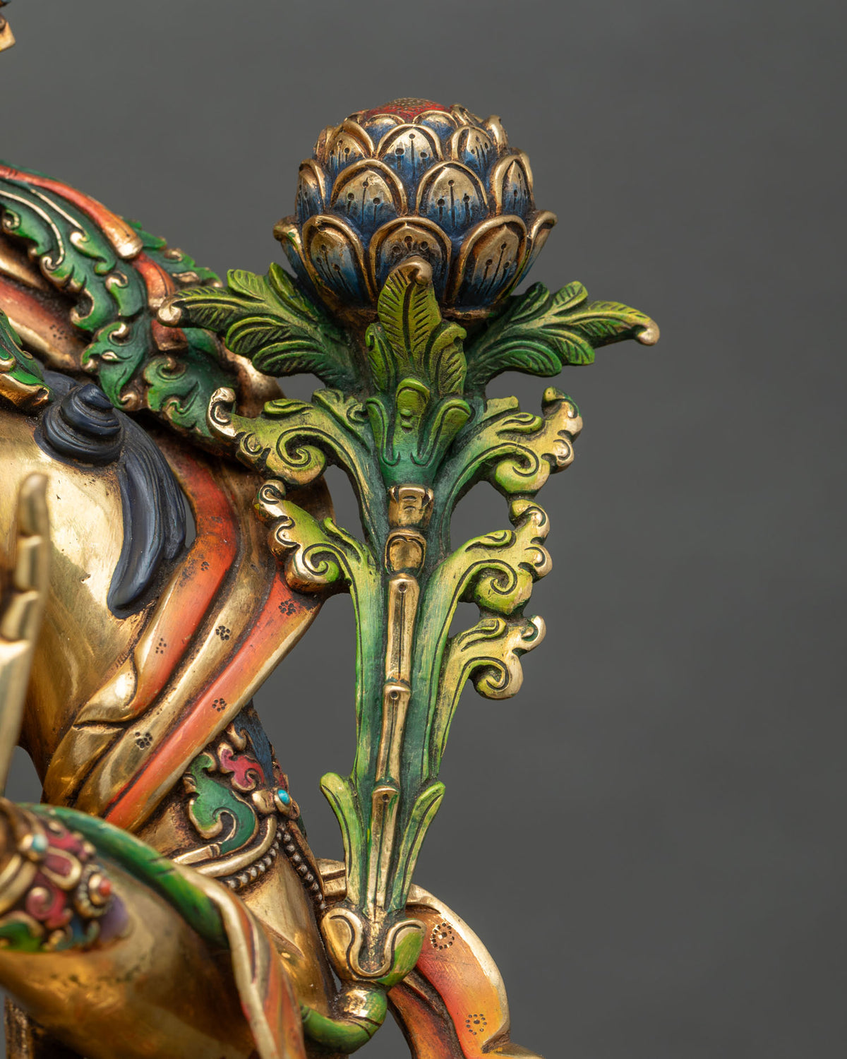 Elegant Green Tara Statue – Buddhist Compassionate Goddess Sculpture