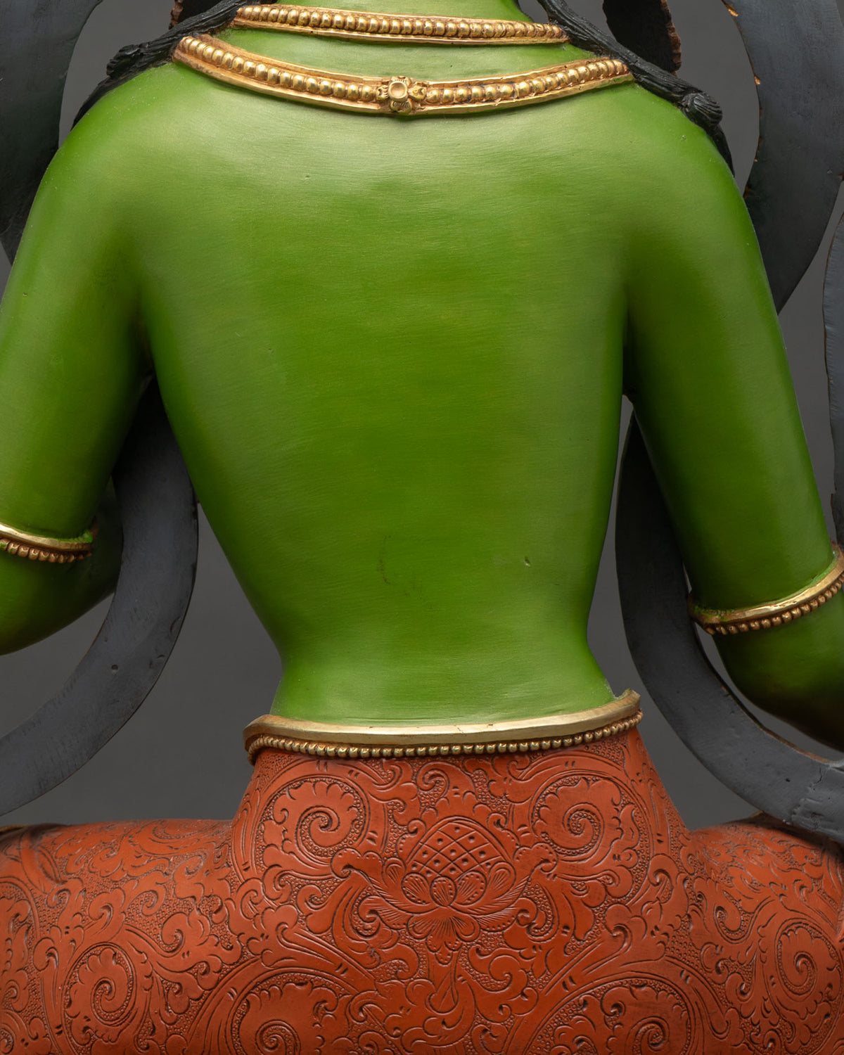Swift Protector Green Tara Sculpture | Acrylic-Painted Buddhist Statue