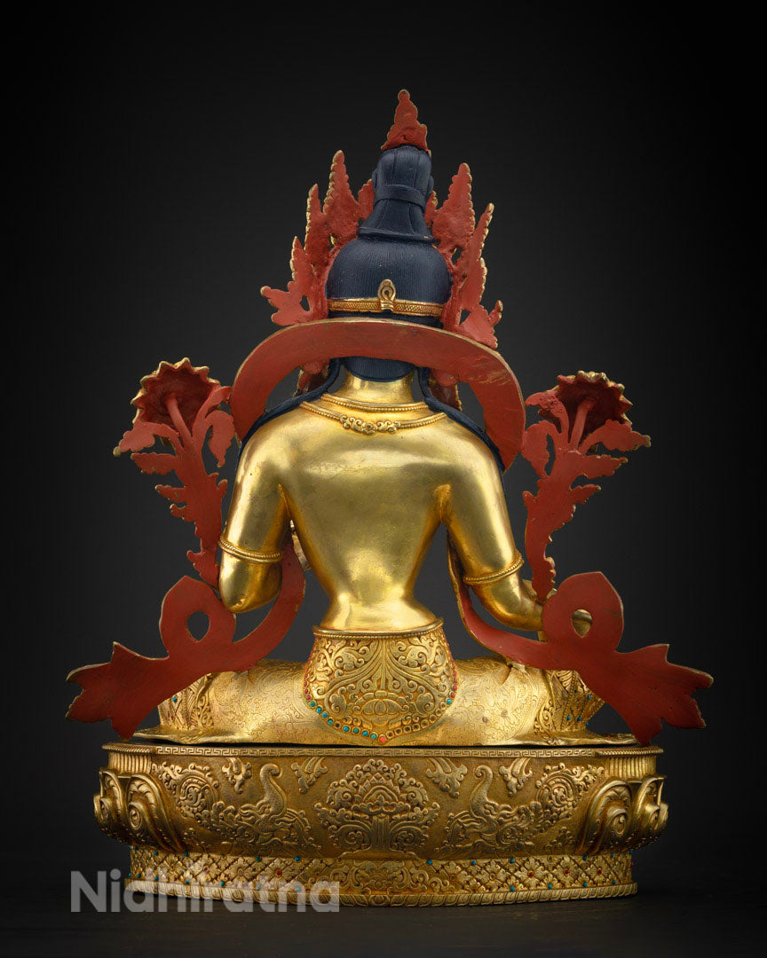 Buddhist Green Tara Mantra Statue: Handcrafted Tara Sculpture