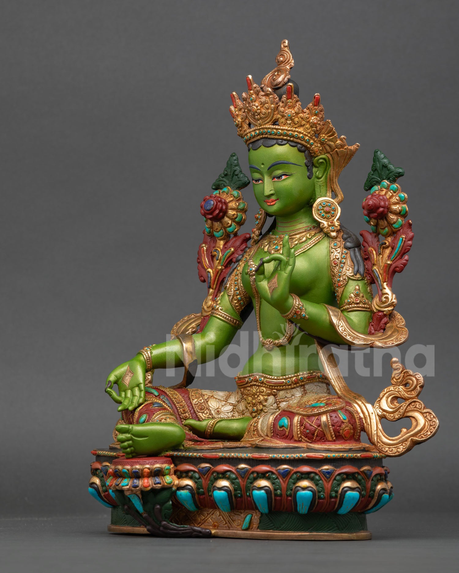 Green Tara Statue | Traditional Nepalese Craftsmanship