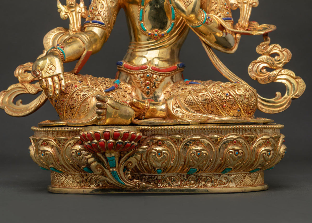 Handcrafted Green Tara Statue | Emblem of Enlightened Activity