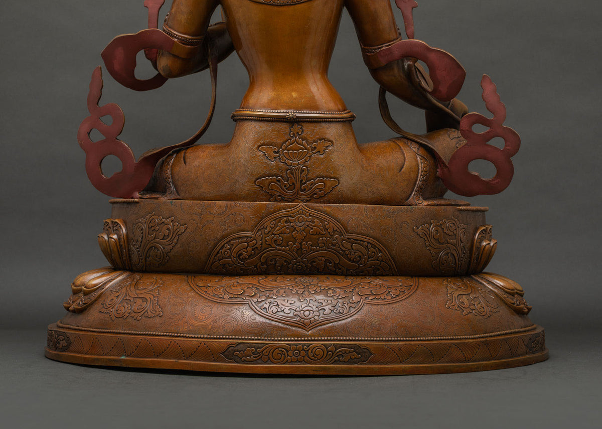Green Tara Oxidized Statue | 28" Life-Size Buddhist Goddess Idol