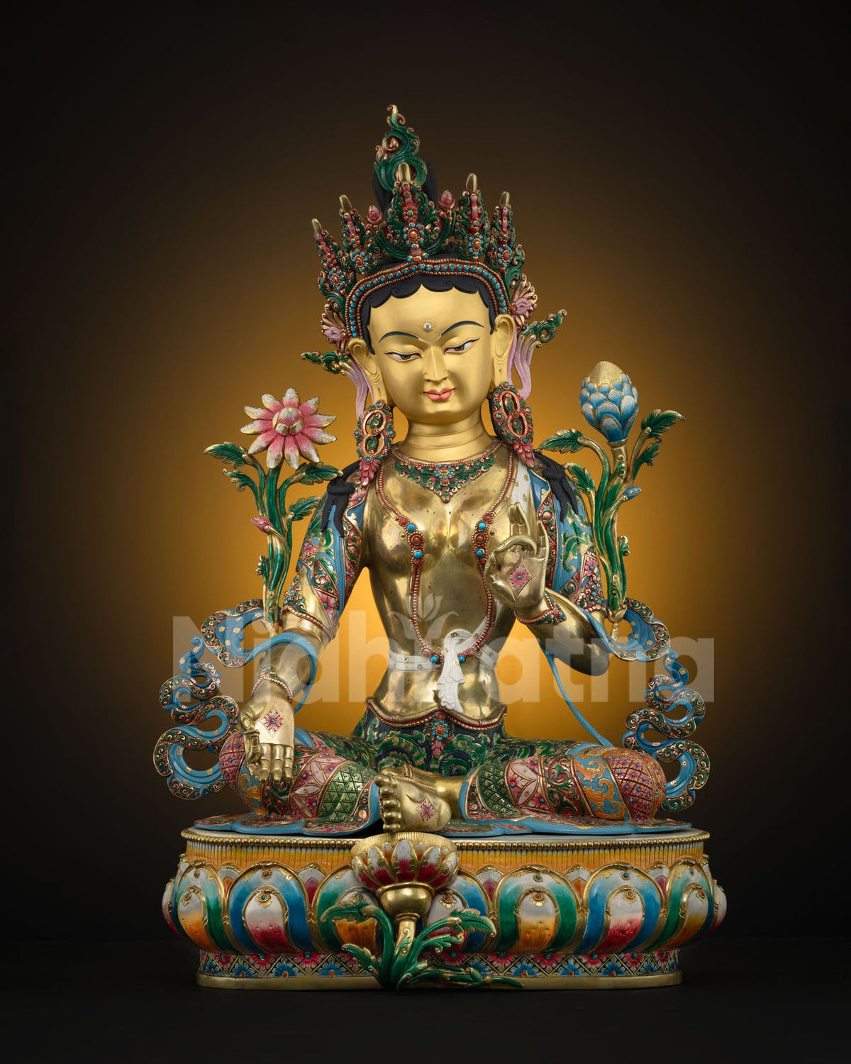 Masterpiece Green Tara Sculpture for Healing