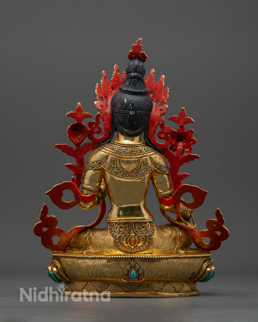Green Tara Statue | Handmade Tibetan Art for Spiritual Practice