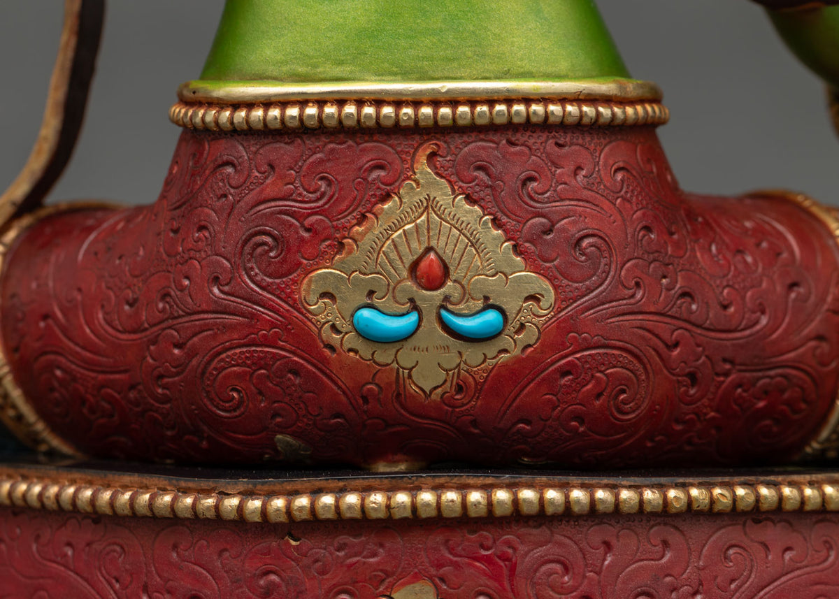 Acrylics-Painted Green Tara Statue - Goddess of Universal Compassion