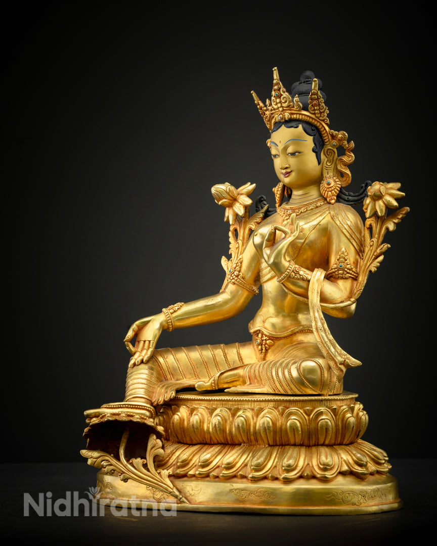 Green Tara Statue | Compassionate Goddess
