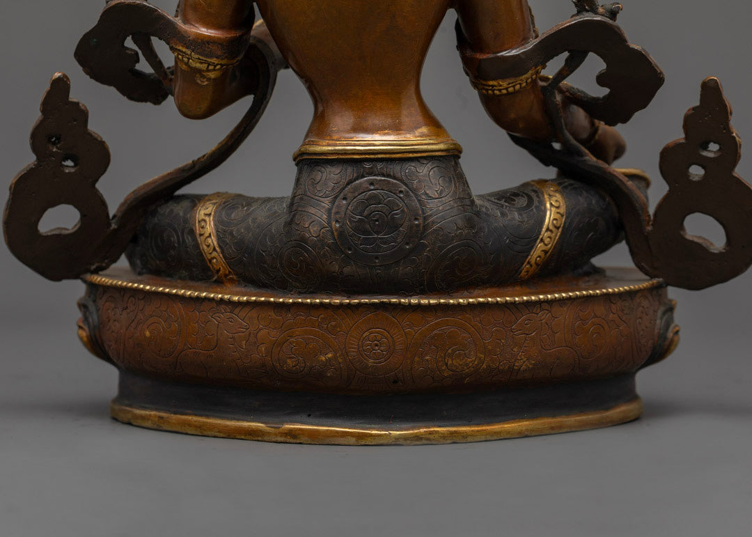 Buy Oxidized Copper Green Tara Statue | Traditional Artisan Craft
