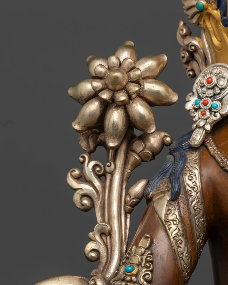 the Varada mudra of GreenTaraStatue | Green Tara statue for removing obstacles | Green Tara sculpture | Green Tara statue for protection