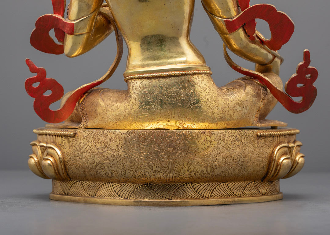 Handcrafted Green Tara Statue | Tibetan Buddhism Goddess